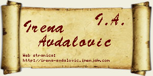 Irena Avdalović vizit kartica